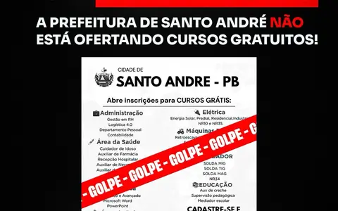 Prefeitura de Santo André alerta sobre fake news de cursos gratuitos