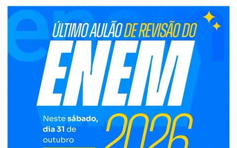 Aulão de revisão para o ENEM 2026 será realizado neste sábado (31)