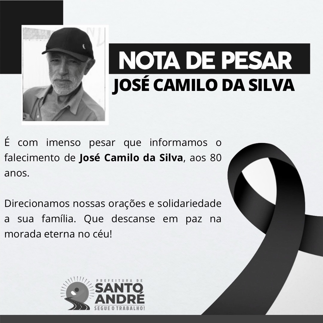 ⚫️ LUTO: Comunicamos o falecimento de José Camilo da Silva. Direcionamos nossas orações...