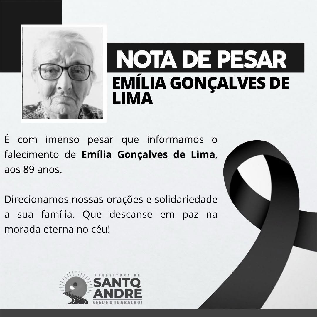⚫️ LUTO: Comunicamos o falecimento de Emília Gonçalves de Lima. Direcionamos nossas ora...