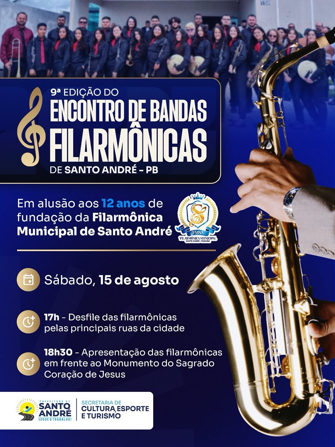 9º Encontro de Bandas Filarmônicas celebra 12 anos da Filarmônica Municipal