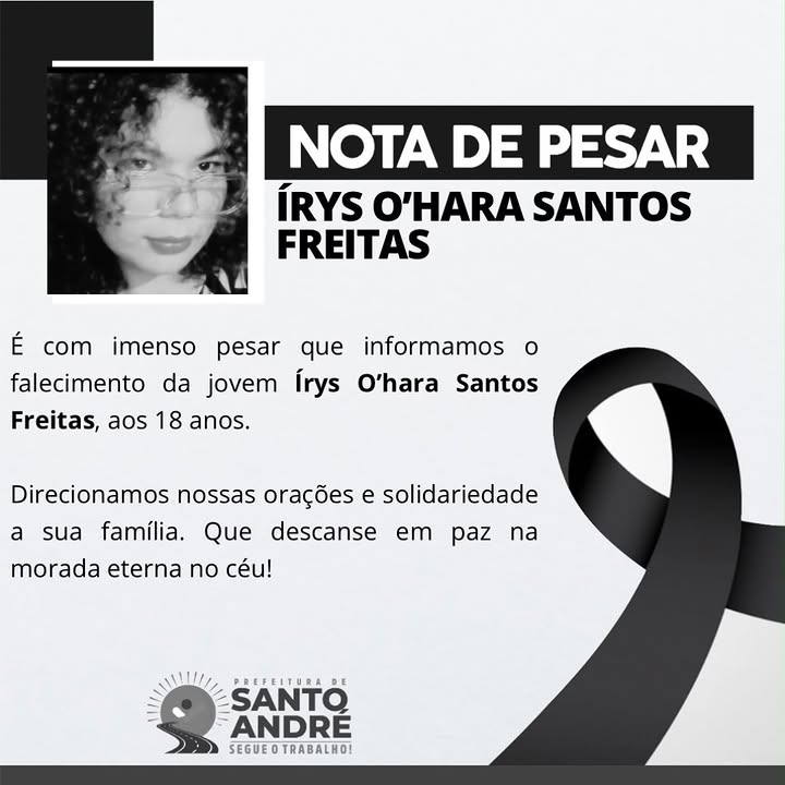 Prefeitura de Santo André comunica falecimento de Írys O’hara Santos Freitas