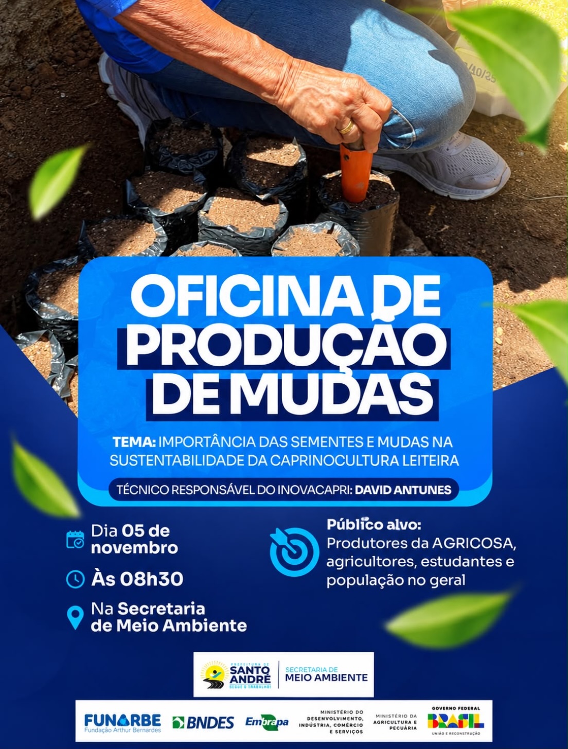 Oficina de Produção de Mudas será realizada na próxima quinta-feira (05)